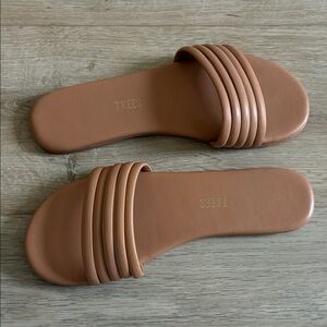 TKEES Tan Slide Sandals